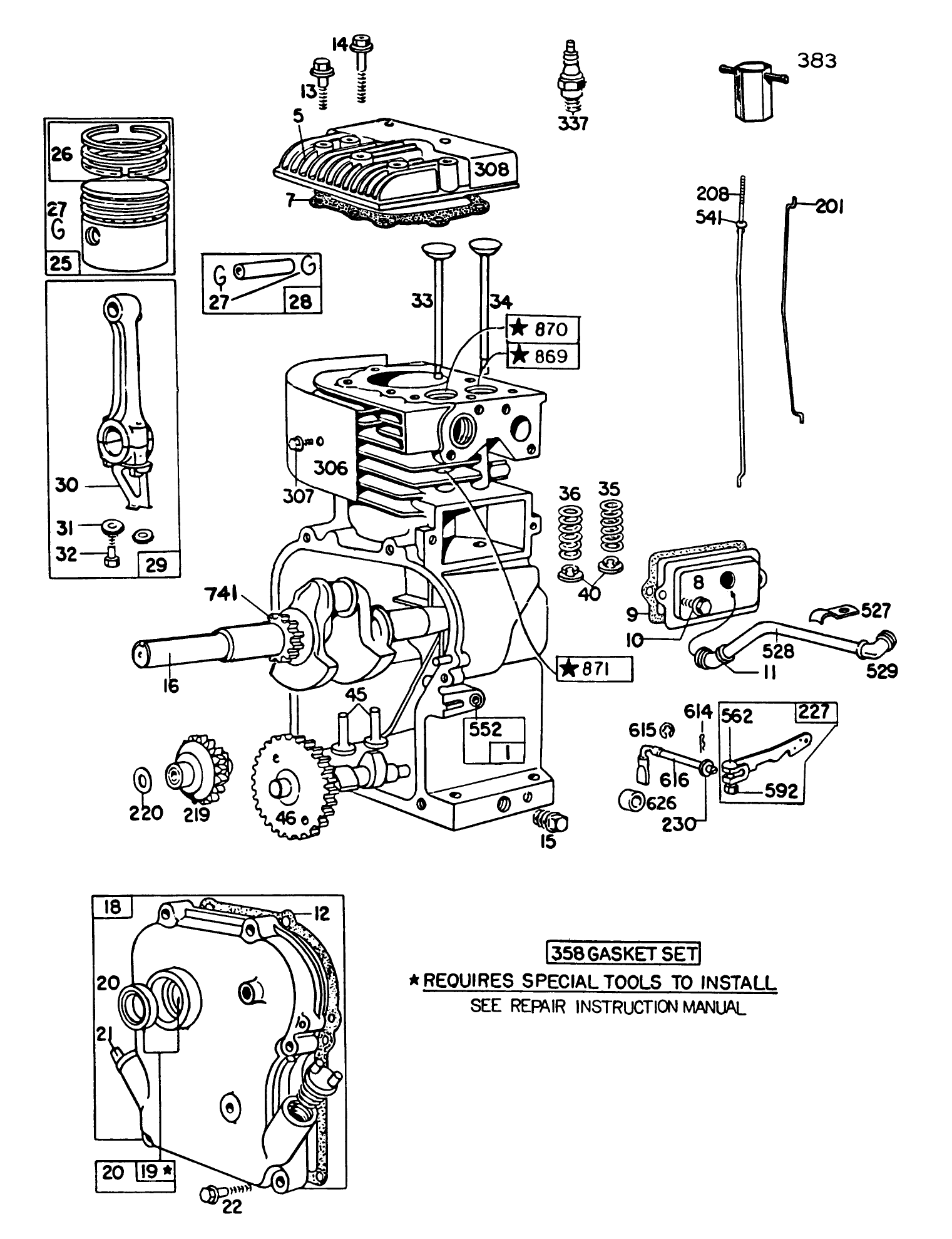 Engine Briggs & Stratton Model No. 130202-1640-01