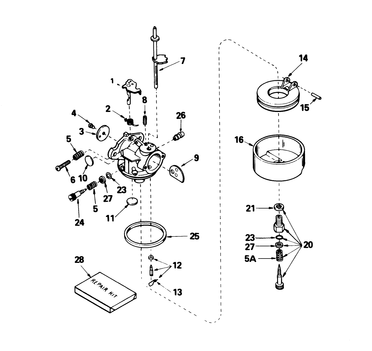 Carburetor No. 632379 (5 H.p. Snowthrower Model No. 38040)