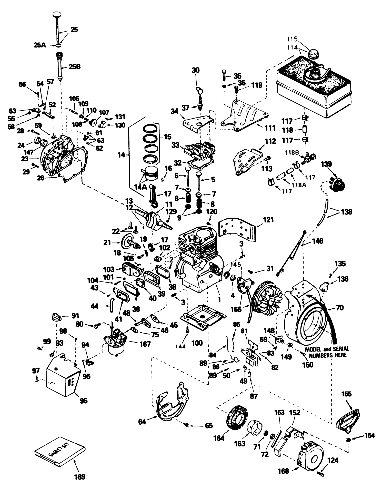 Engine, Tecumseh Model No. H70-130257j (7 H.p. Snowthrower Model No. 38050)