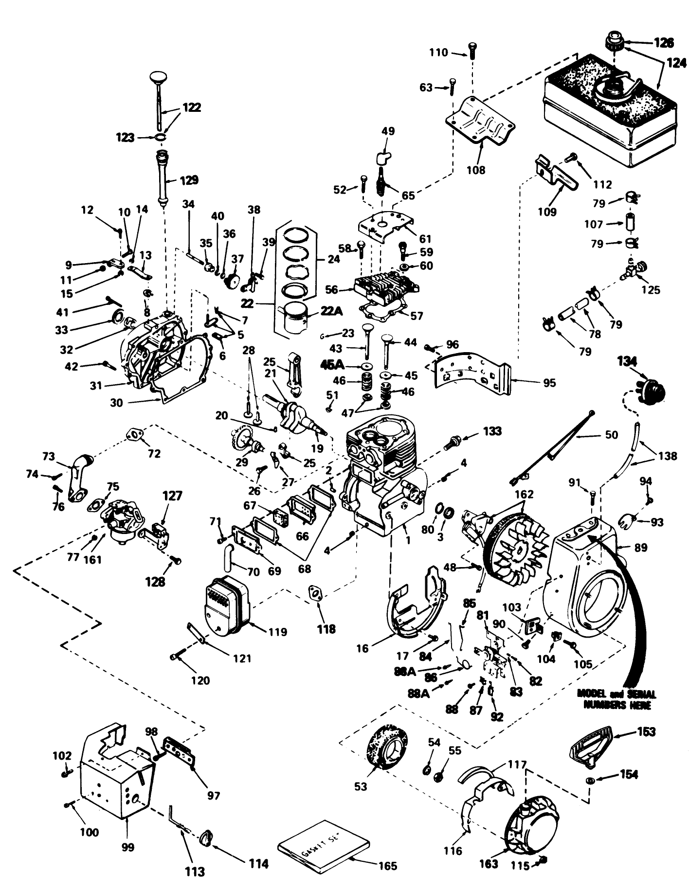 Engine Tecumseh Model No. Hm 80-155284j
