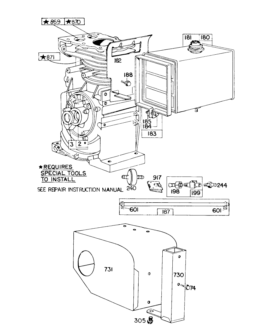 Engine Briggs & Stratton Model No. 190402-2720-01 (continued)
