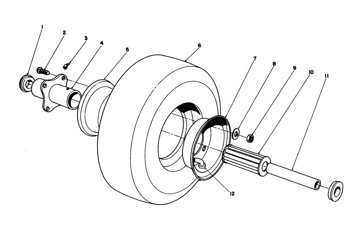 Cutting Unit Pneumatic Tire & Wheel Assembly No. 54-8810 (optional)