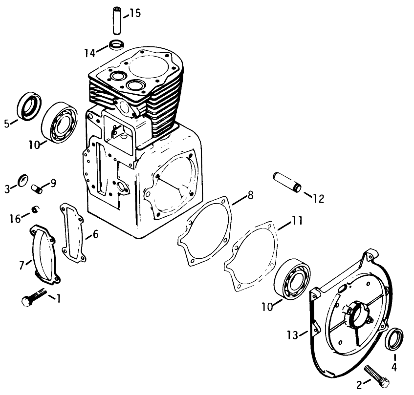 Crankcase-Engine Kohler Model No. K321s Spec. No. 60434 (continued)