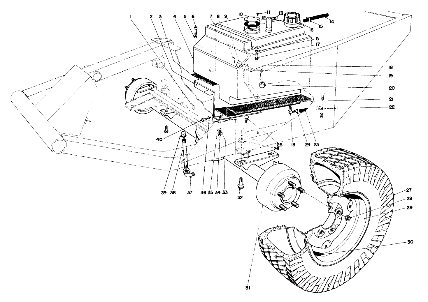 Front Axle And Gas Tank Assembly