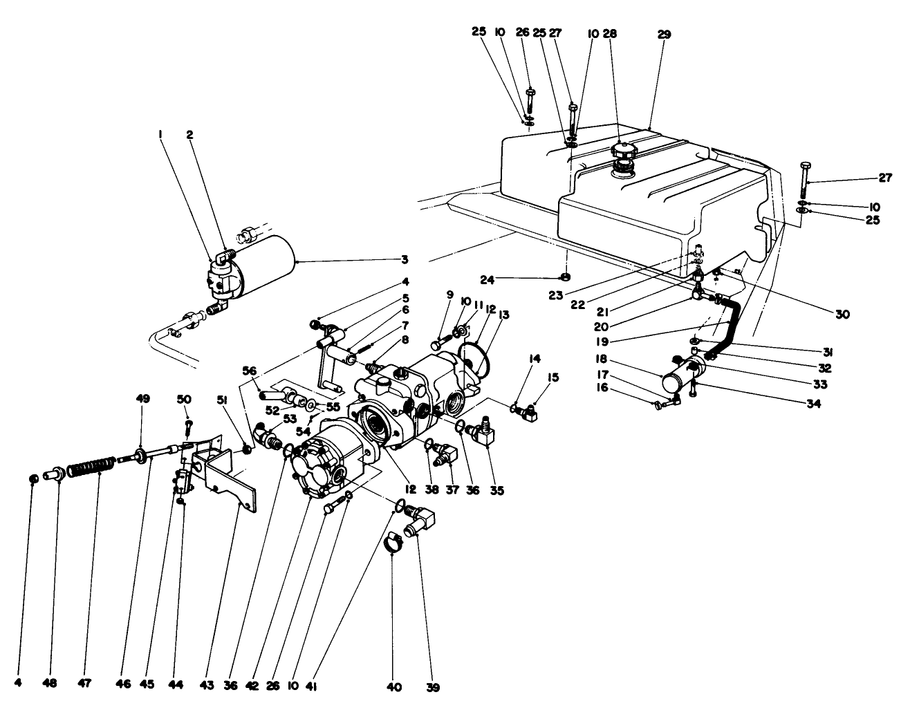 Piston Pump And Gas Tank Assembly