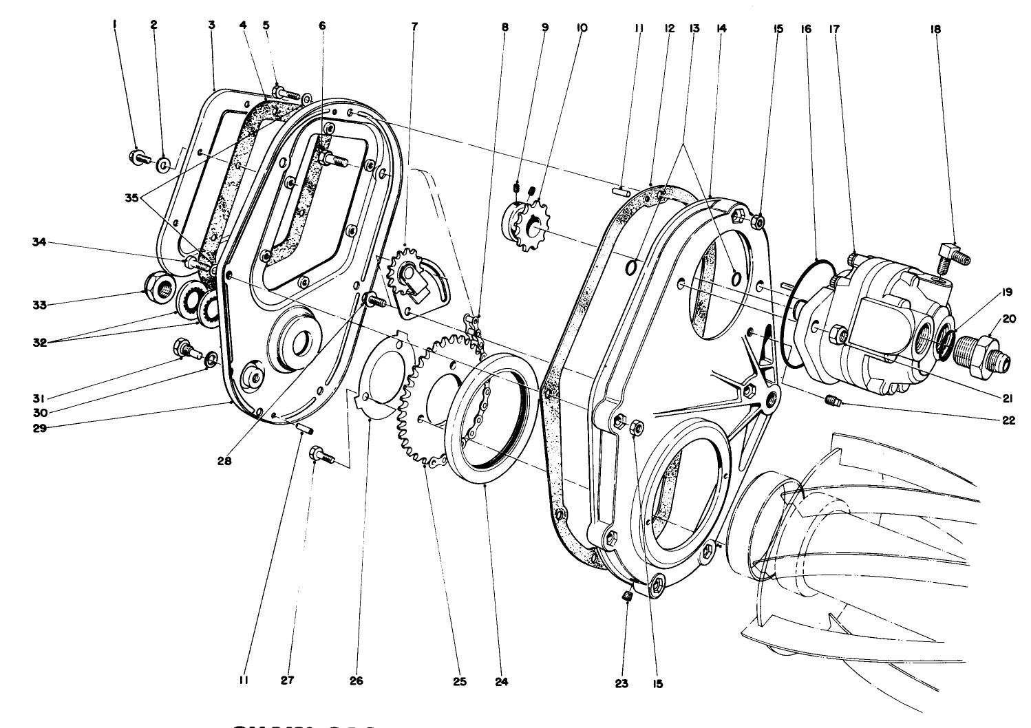 Chain Case And Gear Motor Assembly