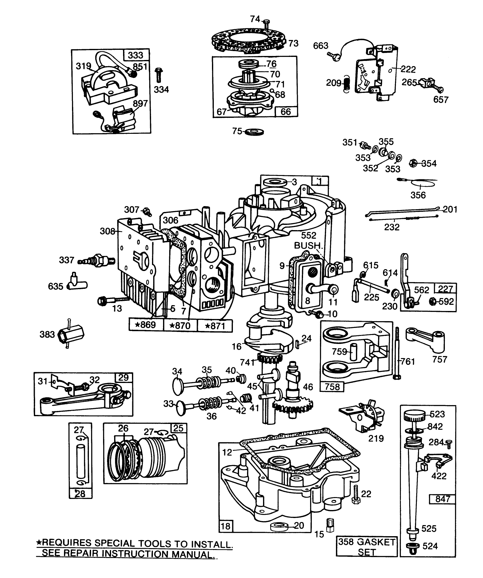 Engine Briggs & Stratton Model No. 253707-0177-01