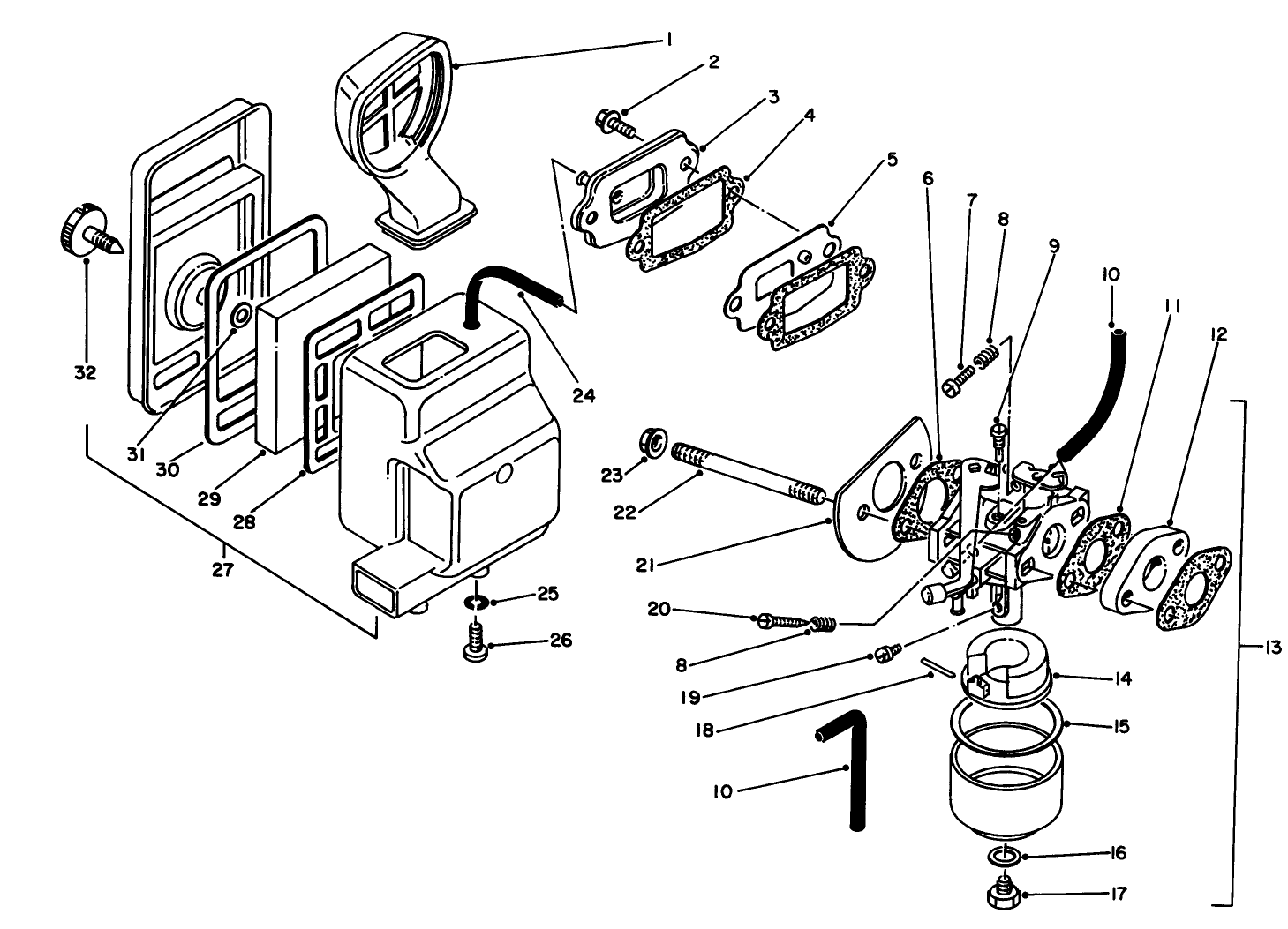 Air Cleaner & Carburetor Assembly