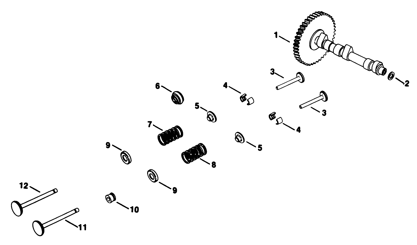 Camshaft & Valves-Engine Kohler Model No. Kt17qs Type No. 24324 (continued)