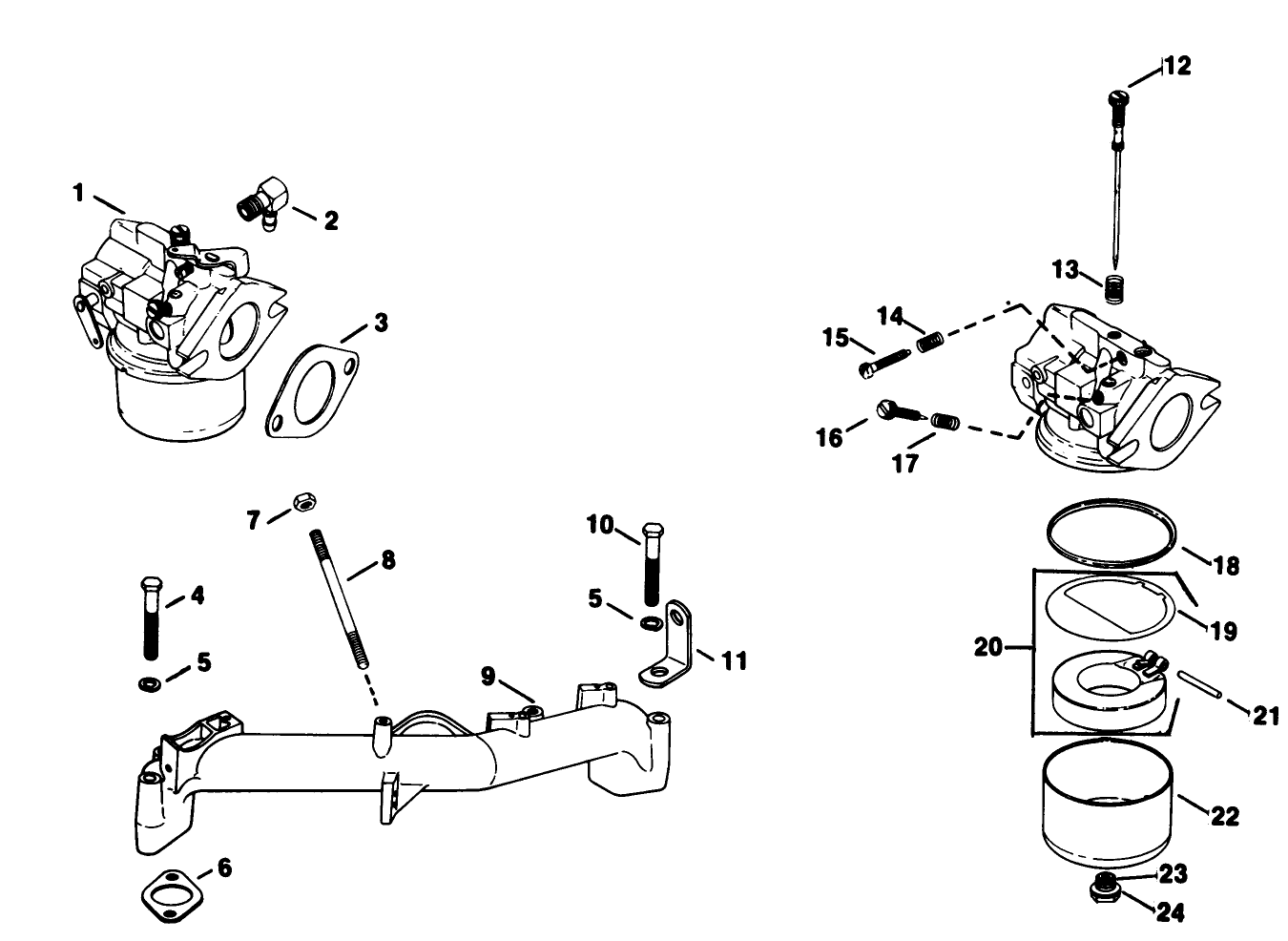 Carburetor-Engine Kohler Model No Kt17qs Type No 24324 (continued)