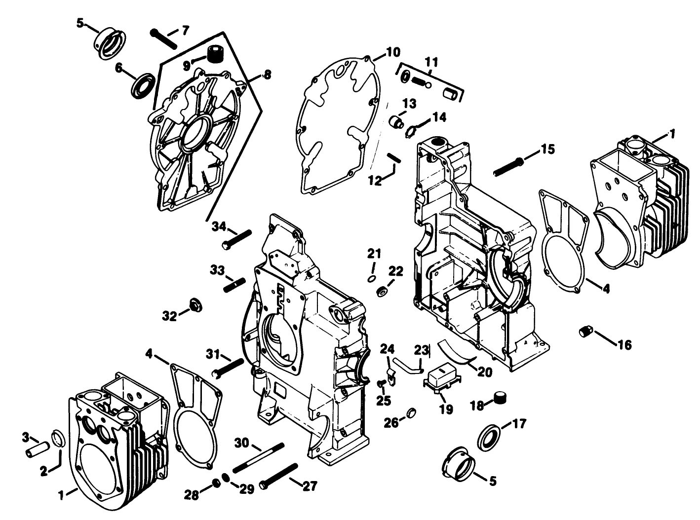 Crankase-Engine Kohler Model No. Kt17qs Type No. 24324 (continued)