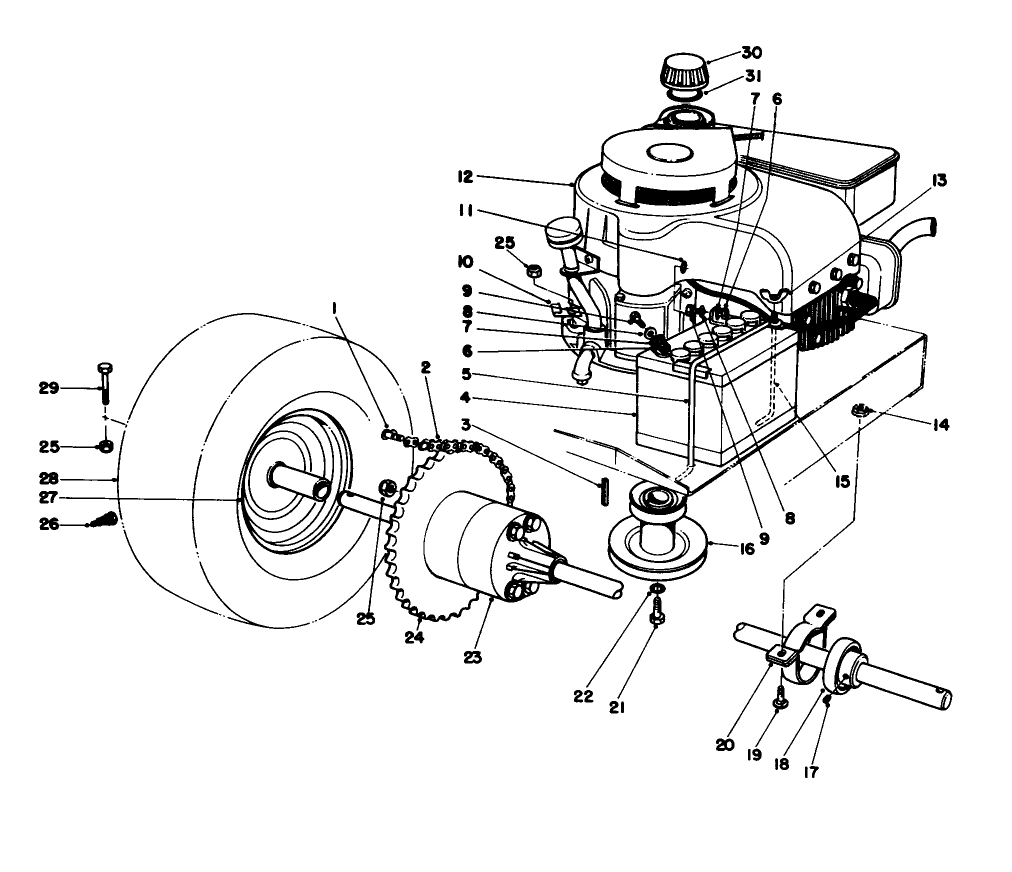 Engine And Axle Assembly
