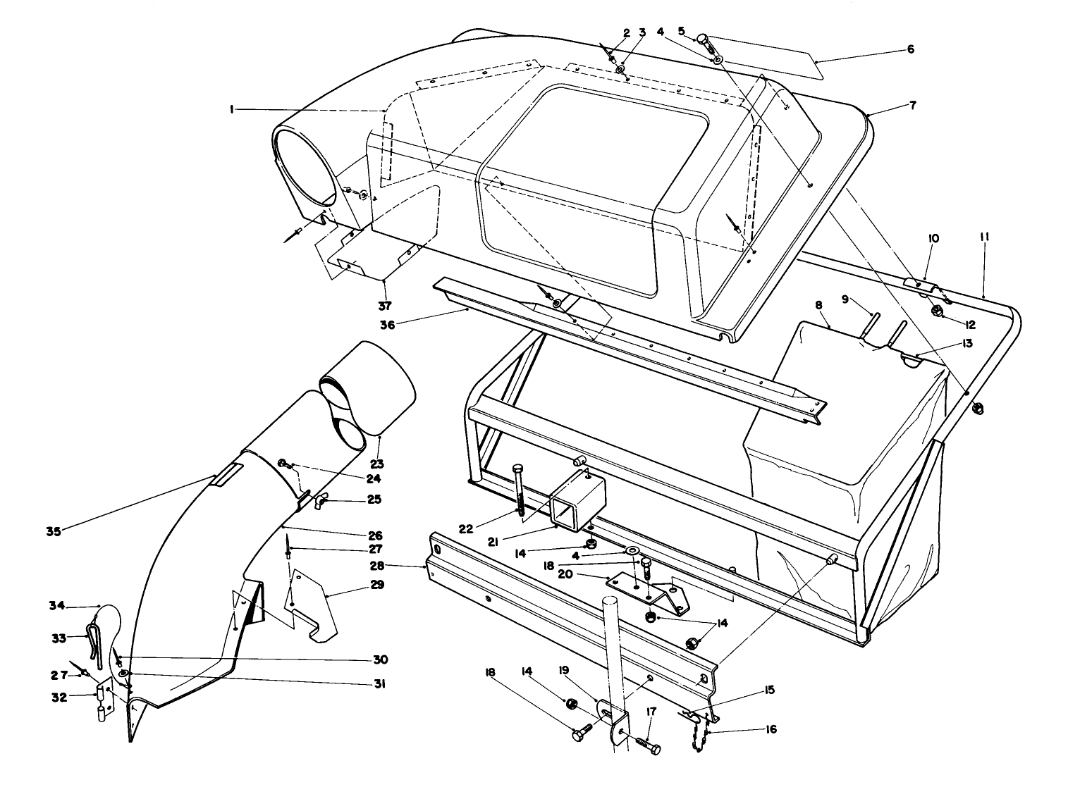 Twin Bagger Grass Catcher Model No. 59122 (optional)