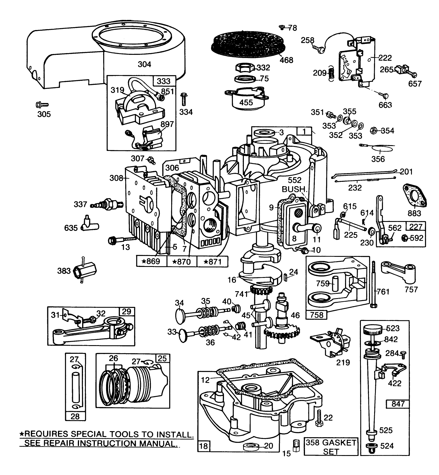 Engine Briggs & Stratton Model 253707-0157-01 (model 57360)