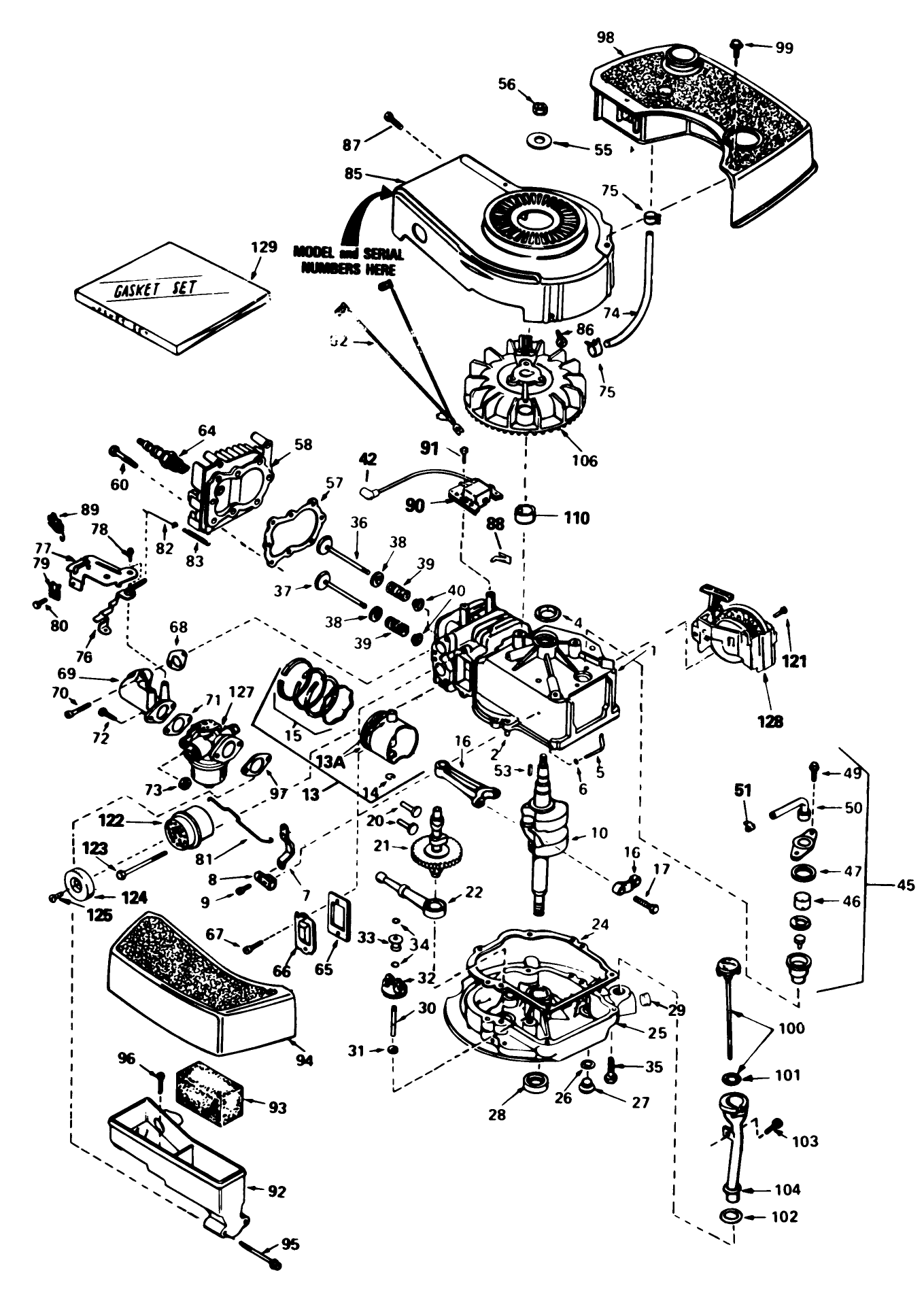 Engine Tecumseh Model No. Tnt100-10083e