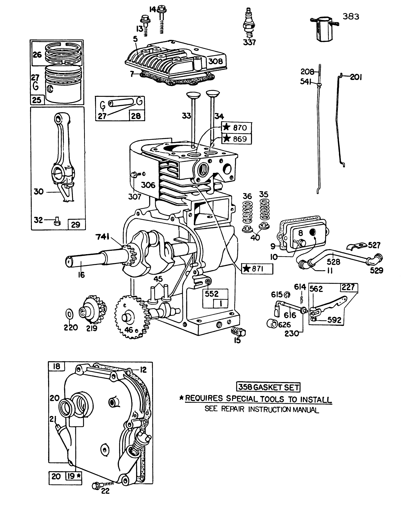 Engine Briggs & Stratton Model No. 130202-1640-01