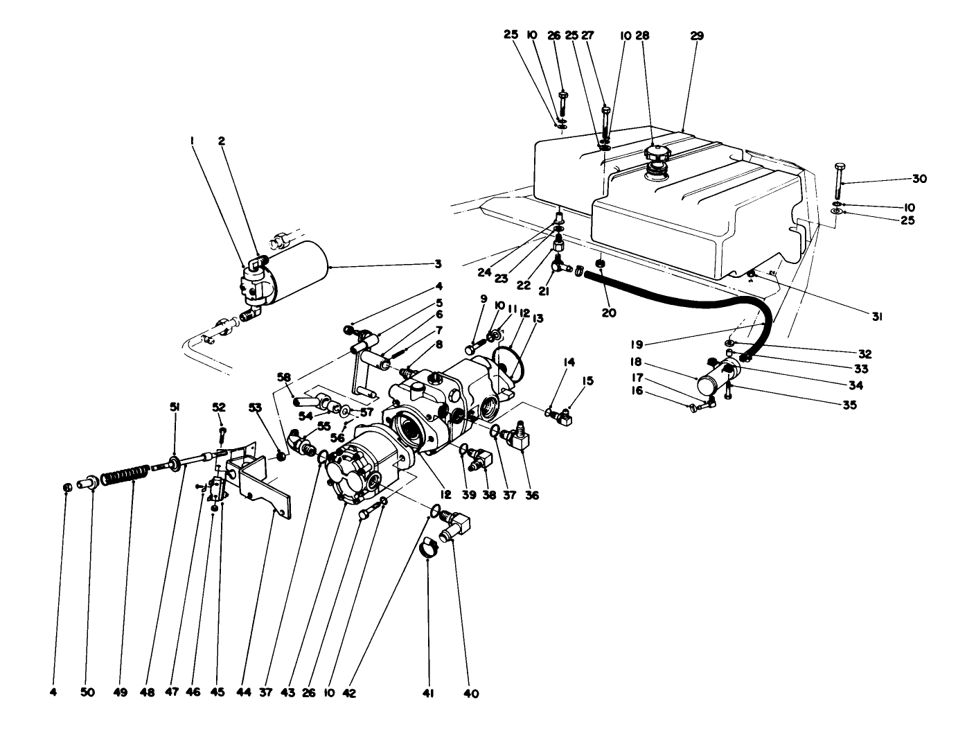 Piston Pump And Gas Tank Assembly