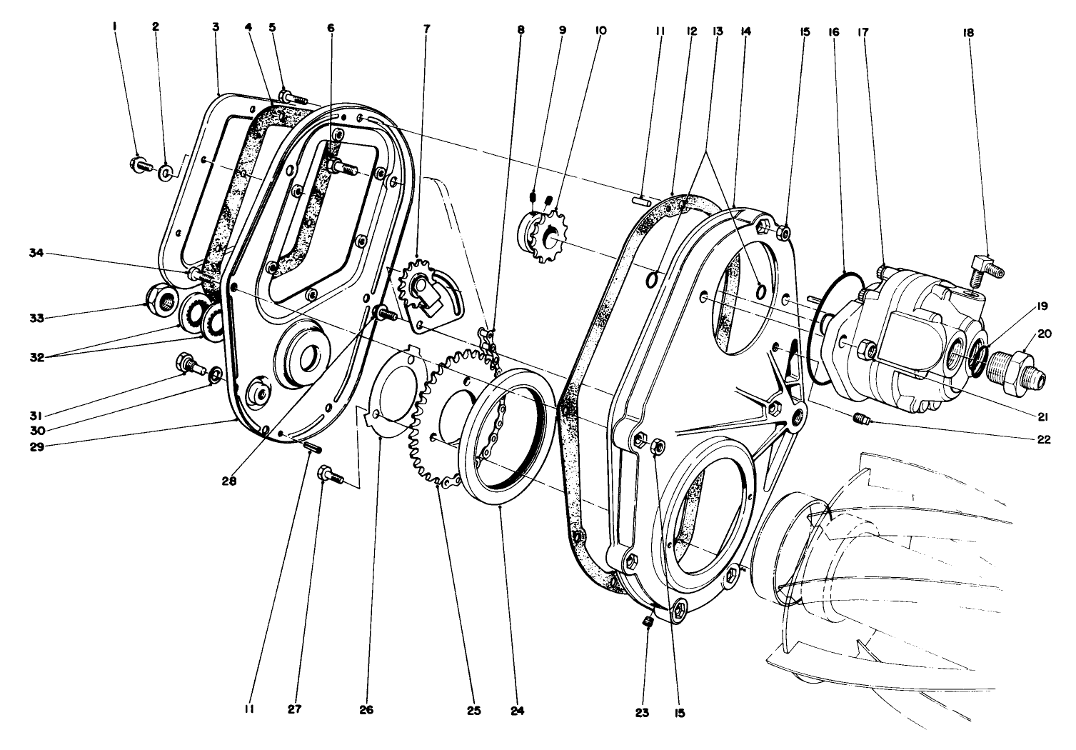 Chain Case And Gear Motor Assembly