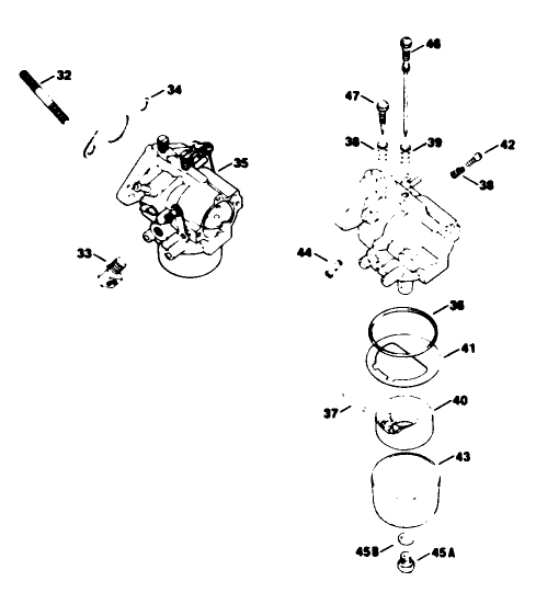 Carburetor-Engine Model No. K582qs Type No. Ps-36315