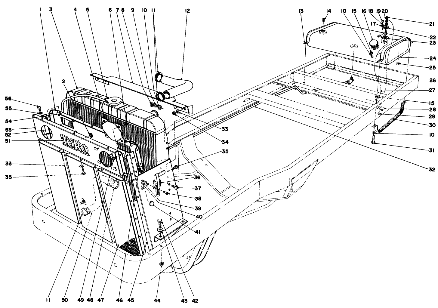 Radiator And Fuel Tank Assembly