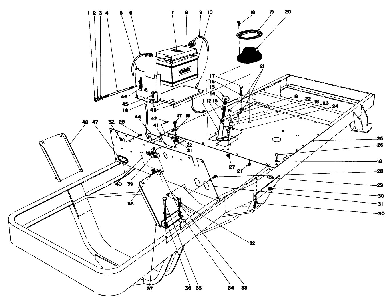 Toe Board And Battery Assembly