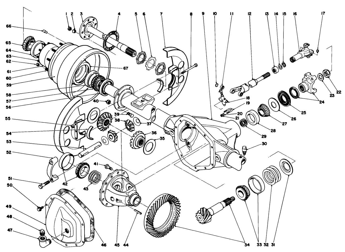 Rear Axle (36-9830) And Drive Line (44-1130)