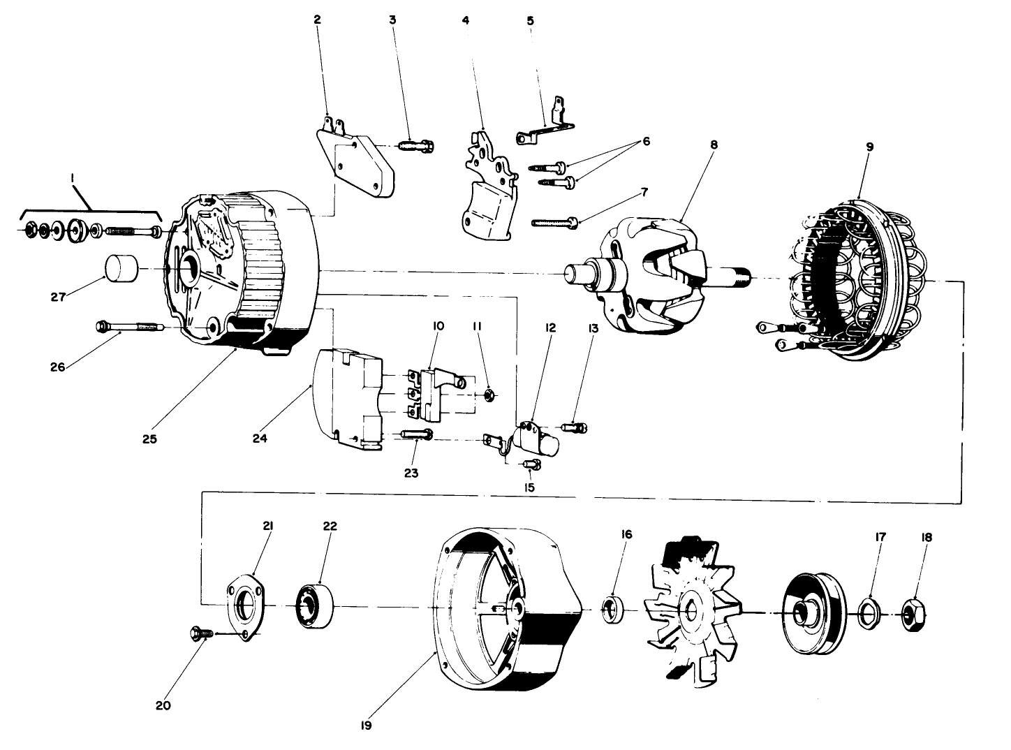 Cab Mounting Kit No. 70157 (continued) 63 Amp Alternator Assembly No. 47-5910