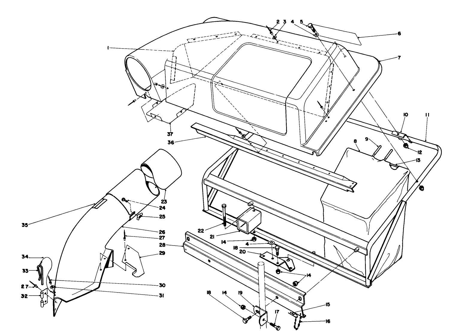 Twin Bagger Grass Catcher Model No. 59122 (optional)