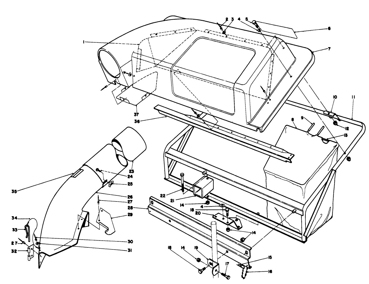 Twin-Bagger Grass Catcher Model No. 59122 (optional)