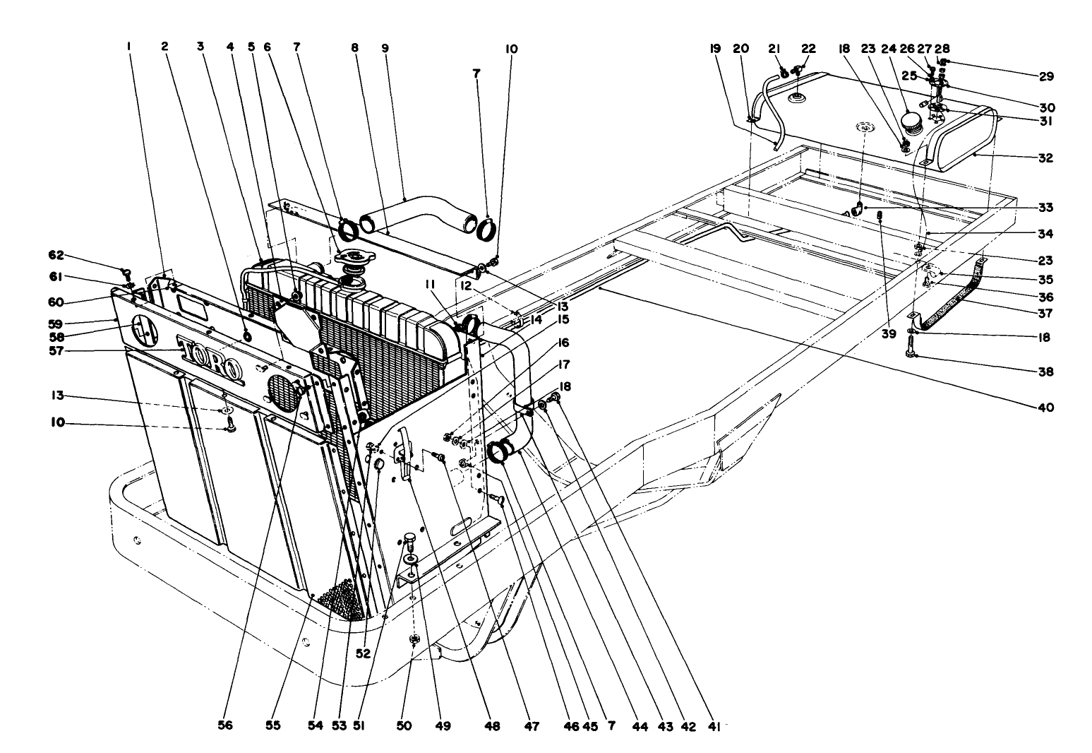 Radiator And Fuel Tank Assembly