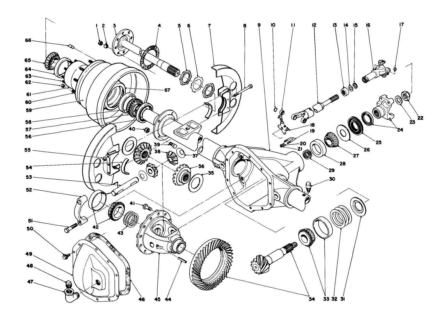 Rear Axle (36-9830) And Drive Line (44-1430)