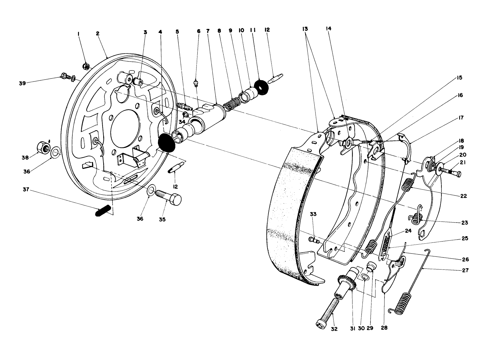 Rear Brake Assembly (37-1010 R.h. & 37-1020 L.h.)