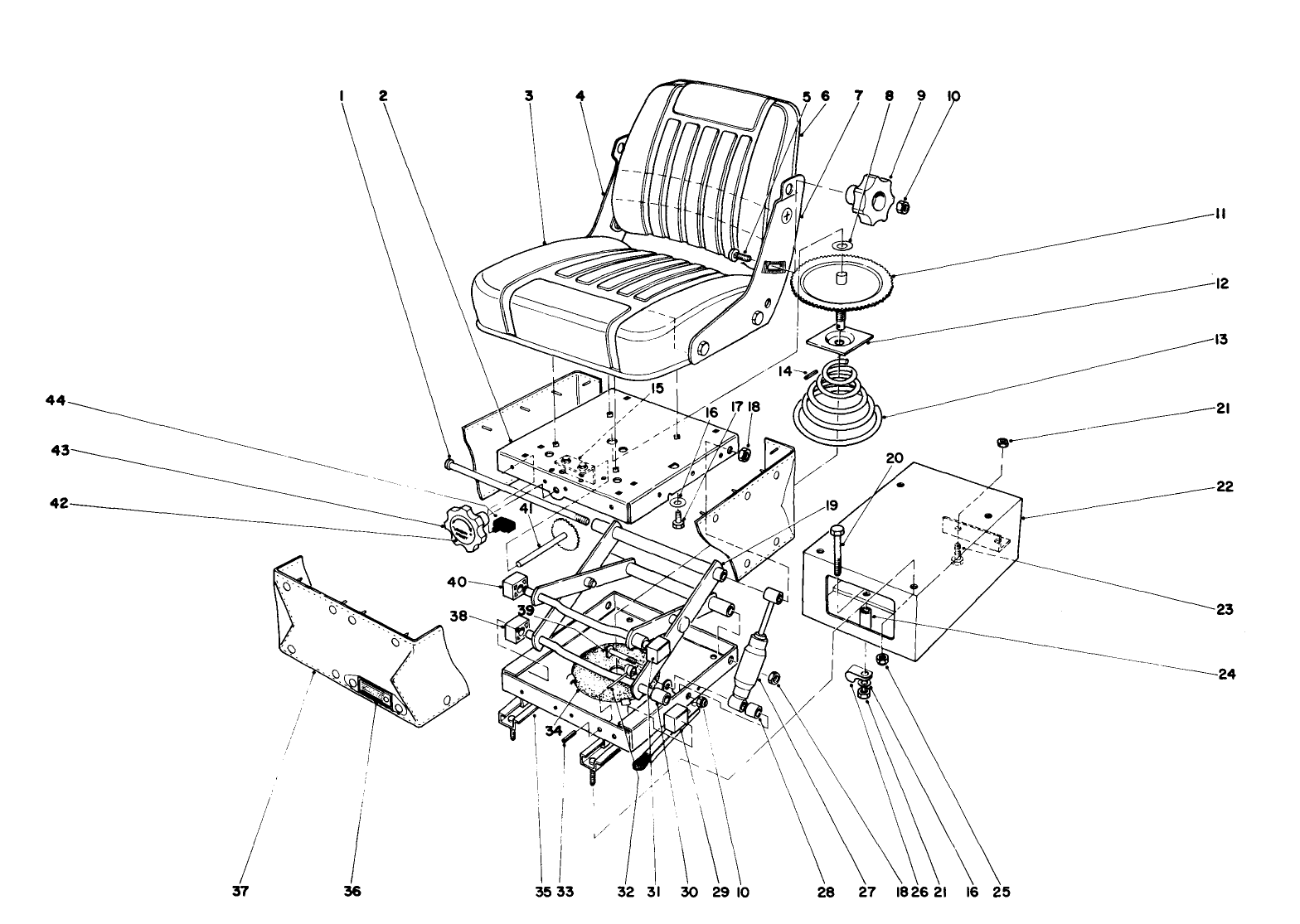 Seat Assembly (46-3440) And Suspension Assembly (46-3430)