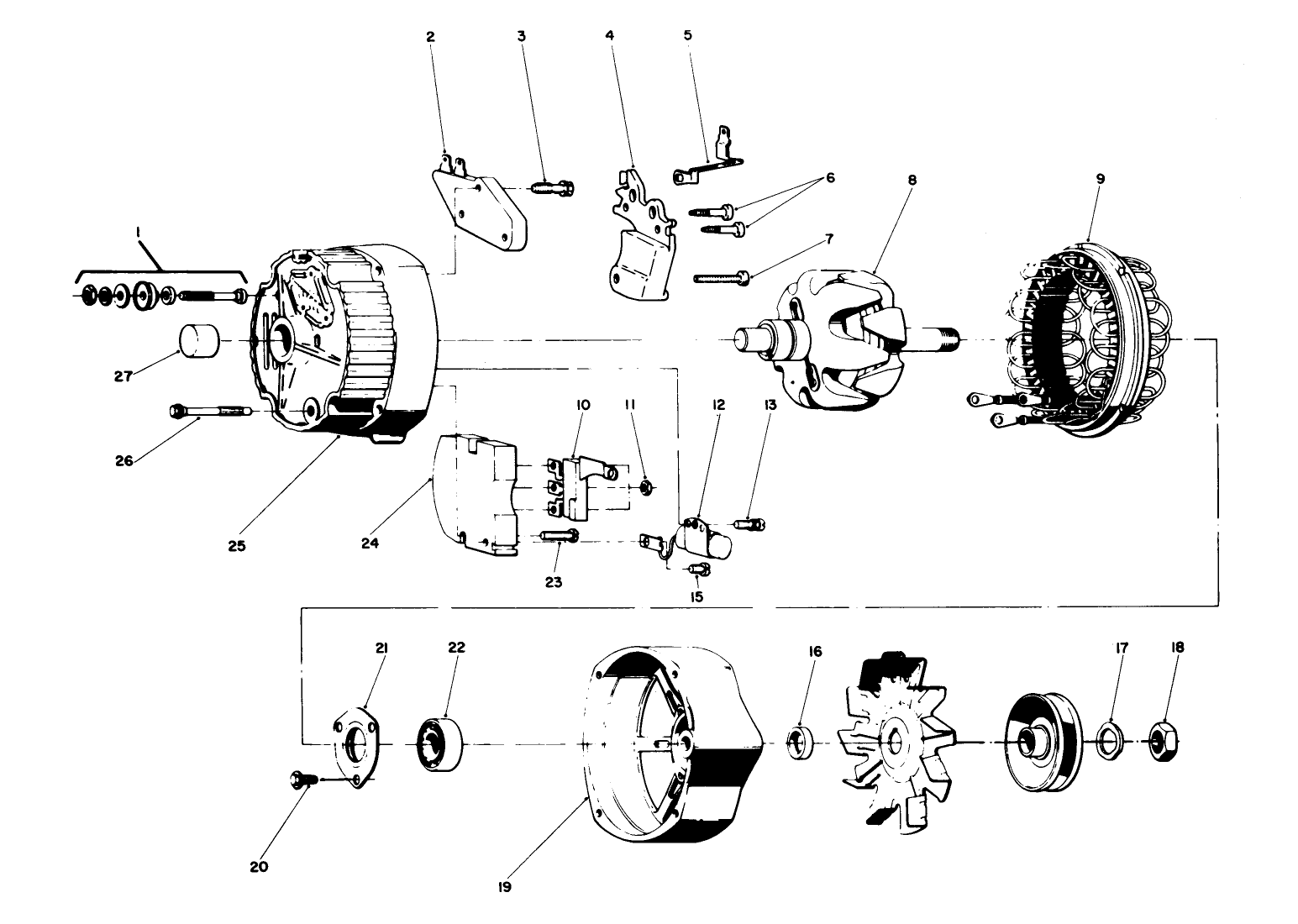 Cab Mounting Kit No. 70157 (continued) 63 Amp Alternator Assembly No. 47-5910