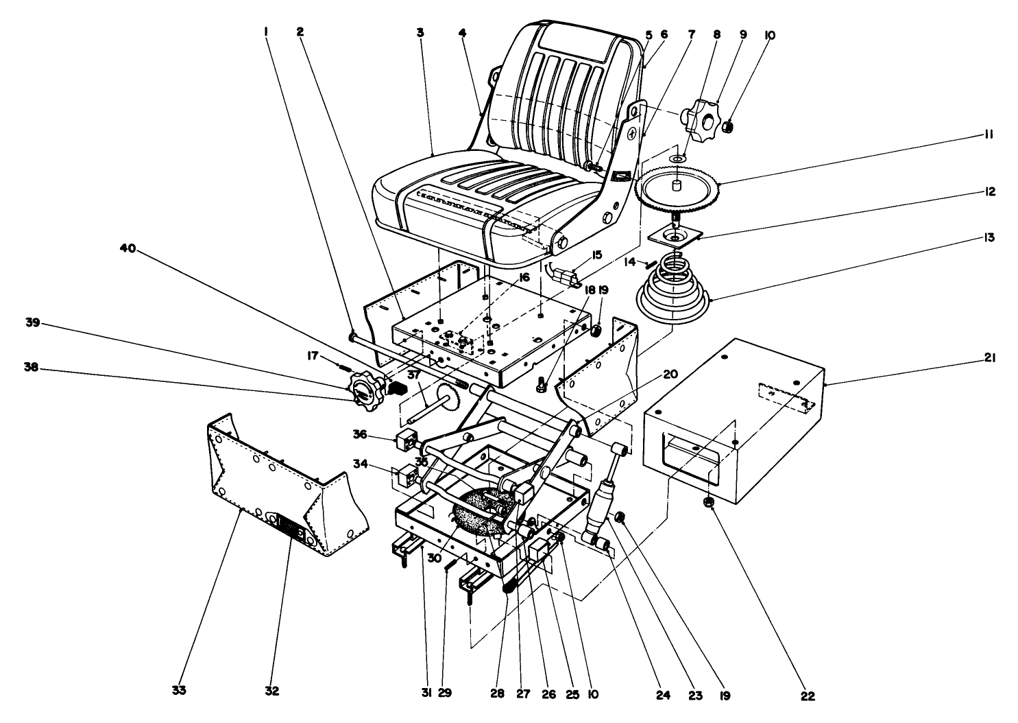 Seat Assembly (46-3440) & Suspension Assembly (46-3430)