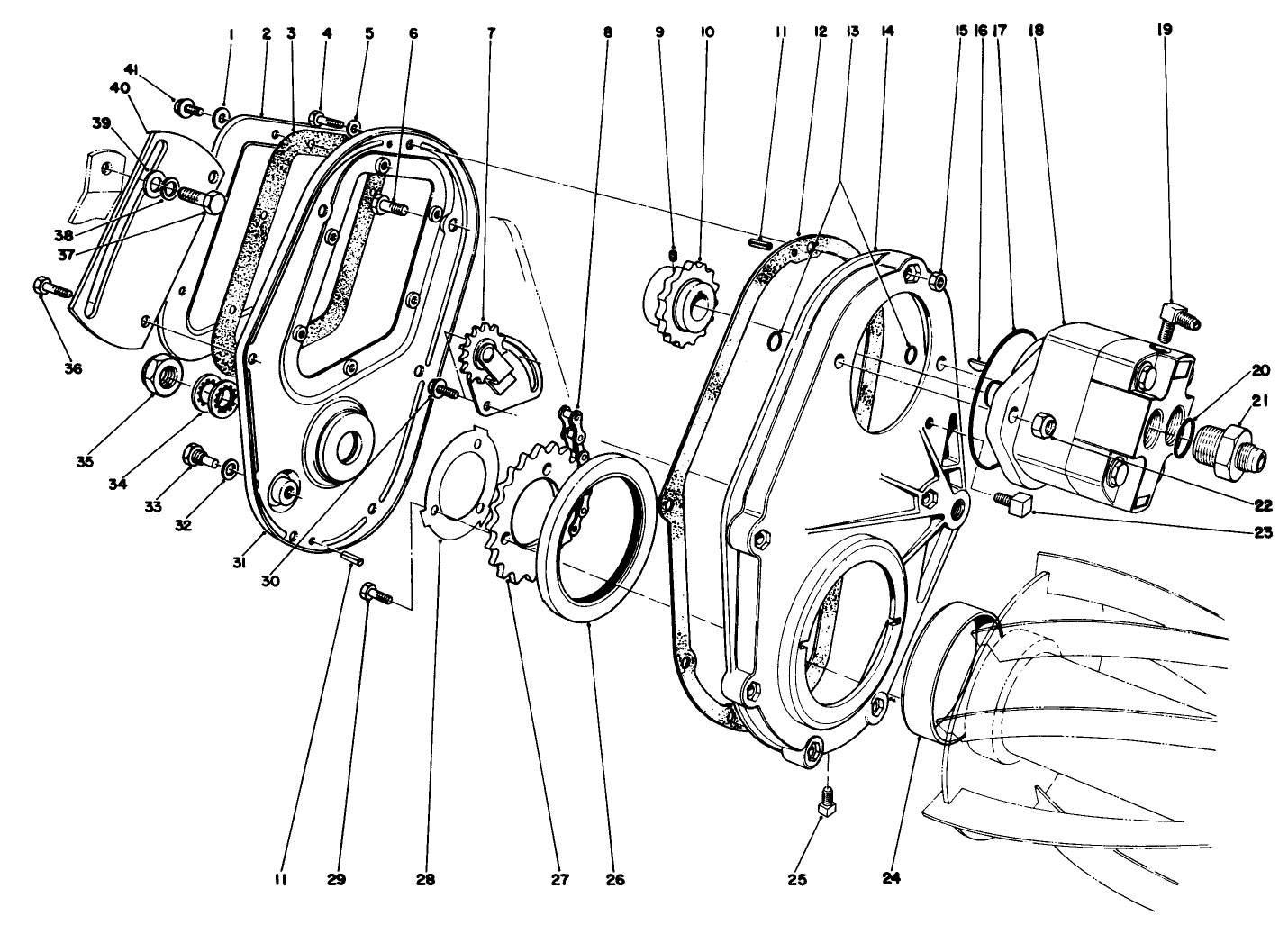 Chain Case And Gear Motor Assembly