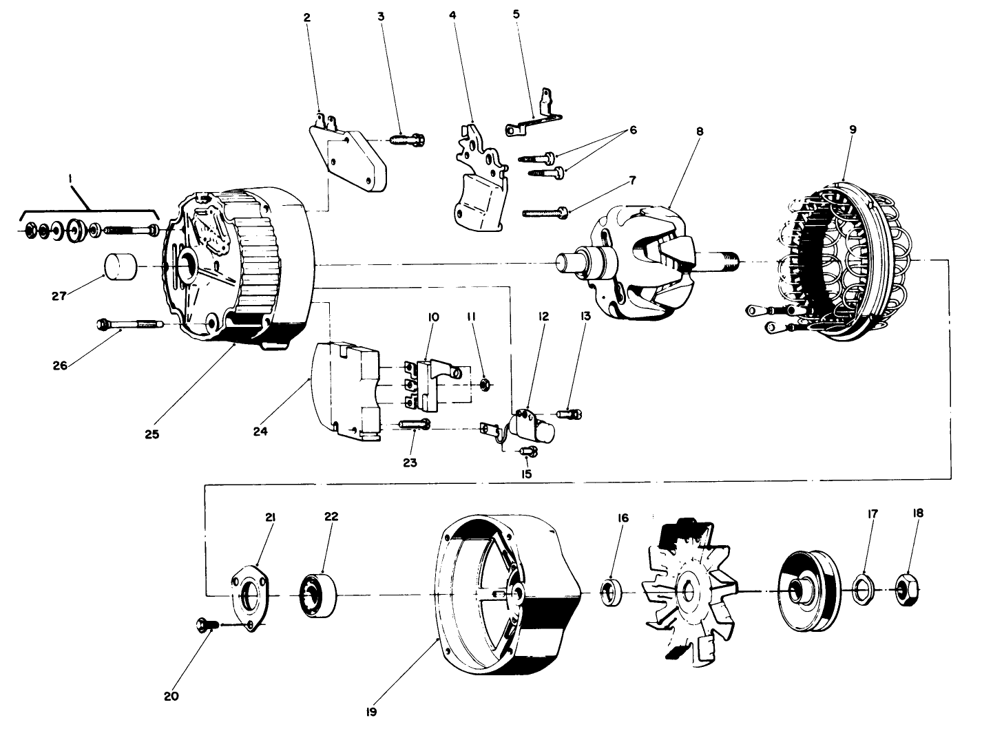 Cab Mounting Kit No. 70159 (continued) 63 Amp Alternator Assembly No. 47-5910