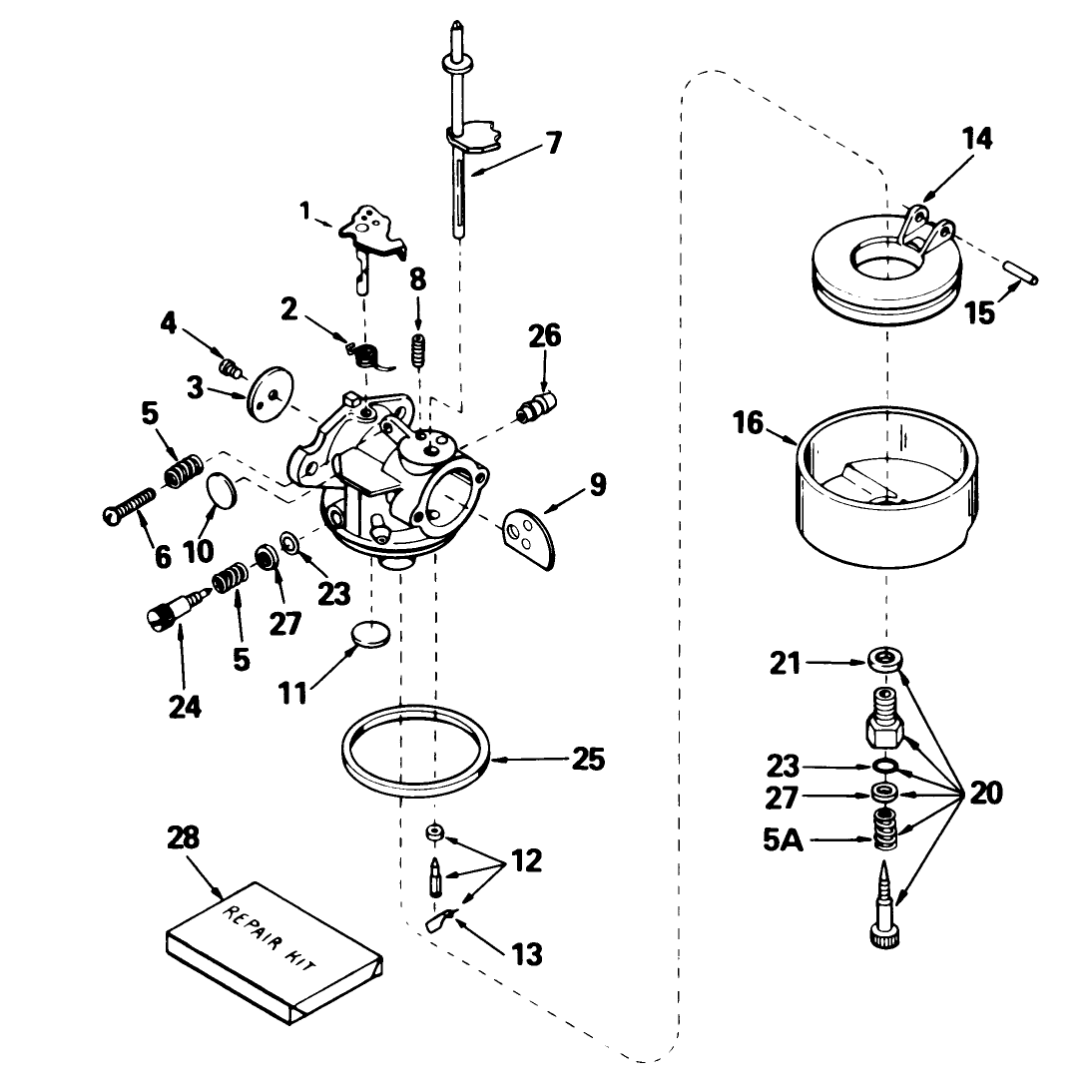 Carburetor No. 632371 (7 H.p. Snowthrower Model No. 38050)