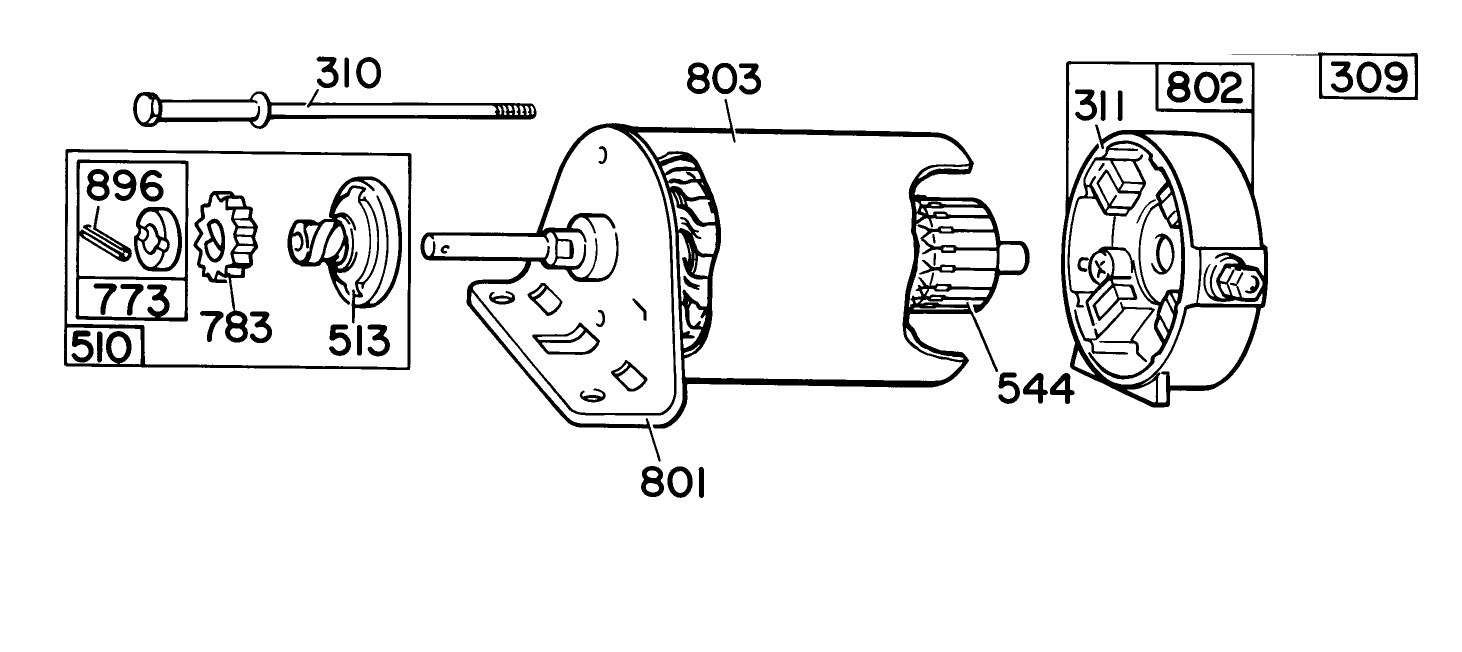 12 Volt Starter Motor Briggs & Stratton No. 393852