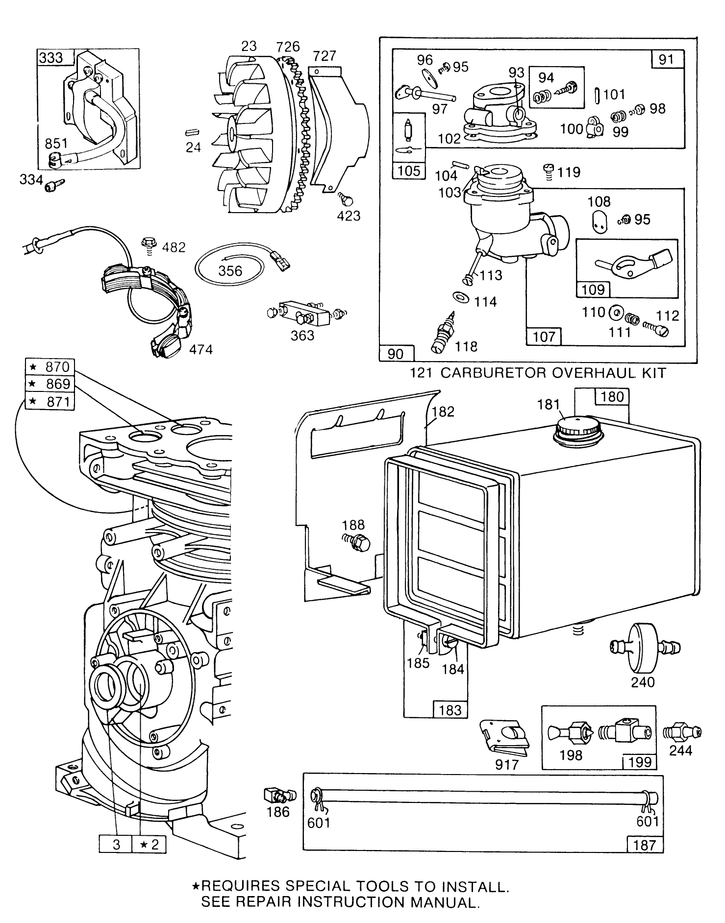 Engine Briggs & Stratton Model No. 190406-2999-01 (continued)