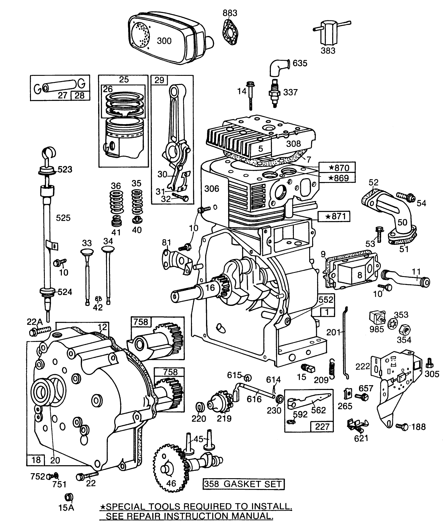 Engine Model Briggs & Stratton No. 252416-0719-01