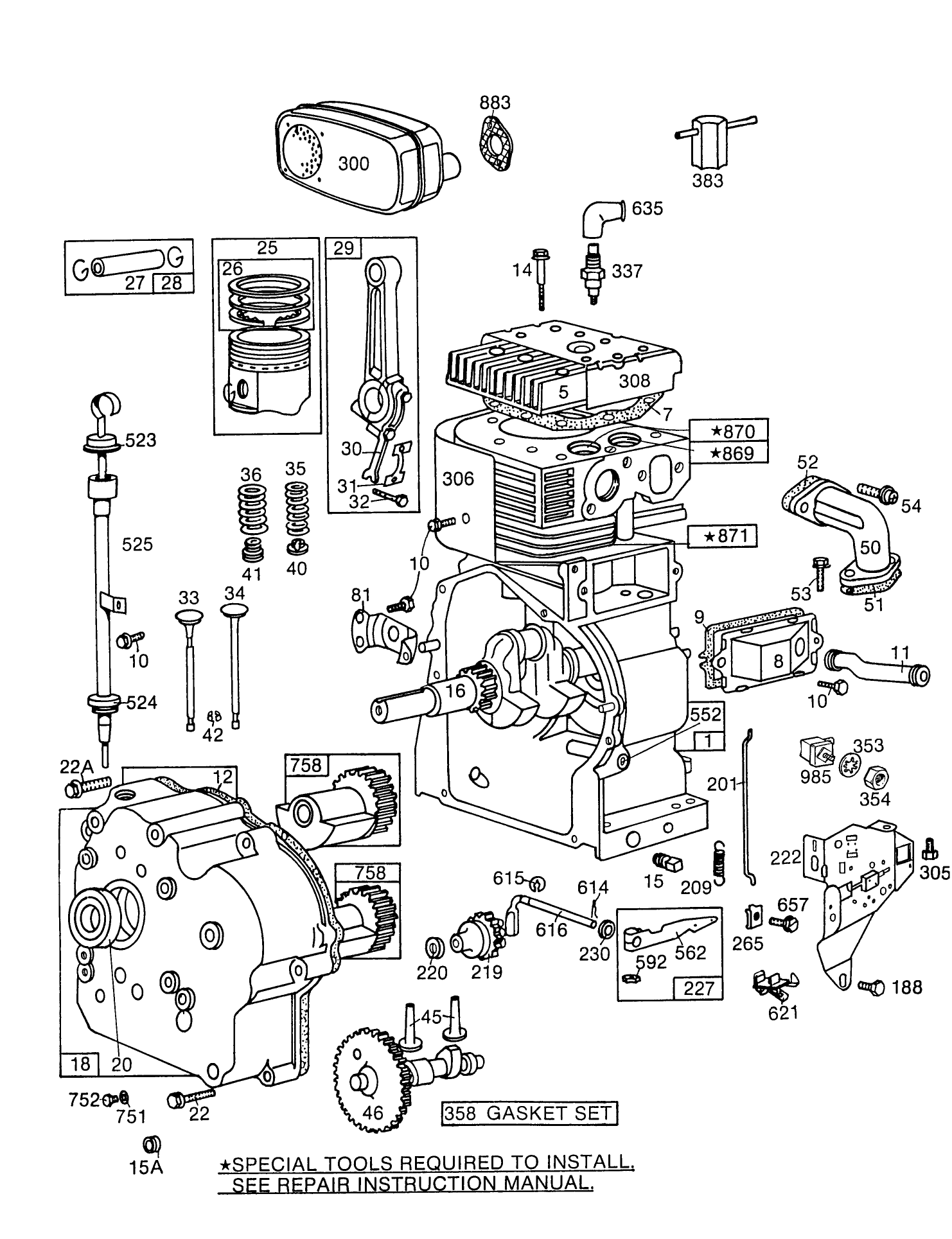 Engine Briggs & Stratton Model No. 252416-0677-01