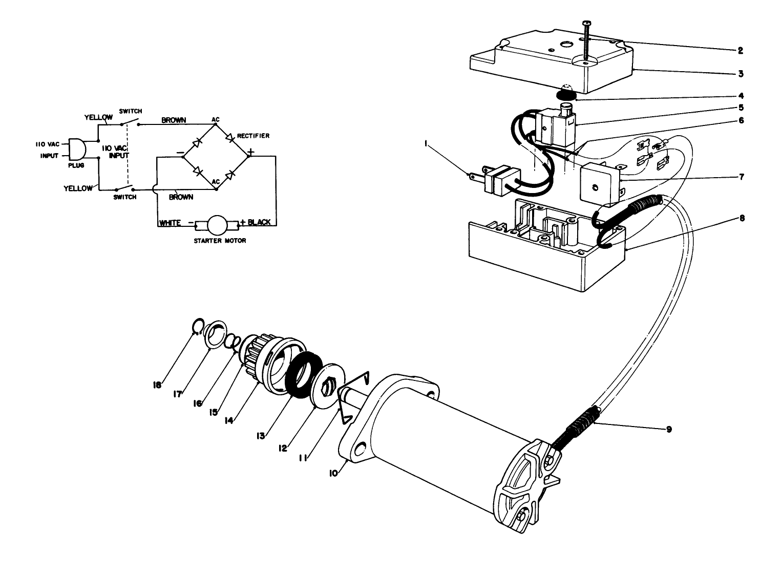 Starter Motor & Switch Assembly