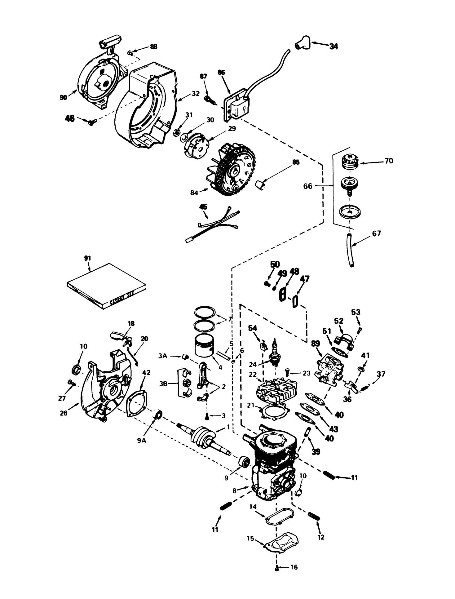 Engine Tecumseh Model Ah-600 Type 1623-A
