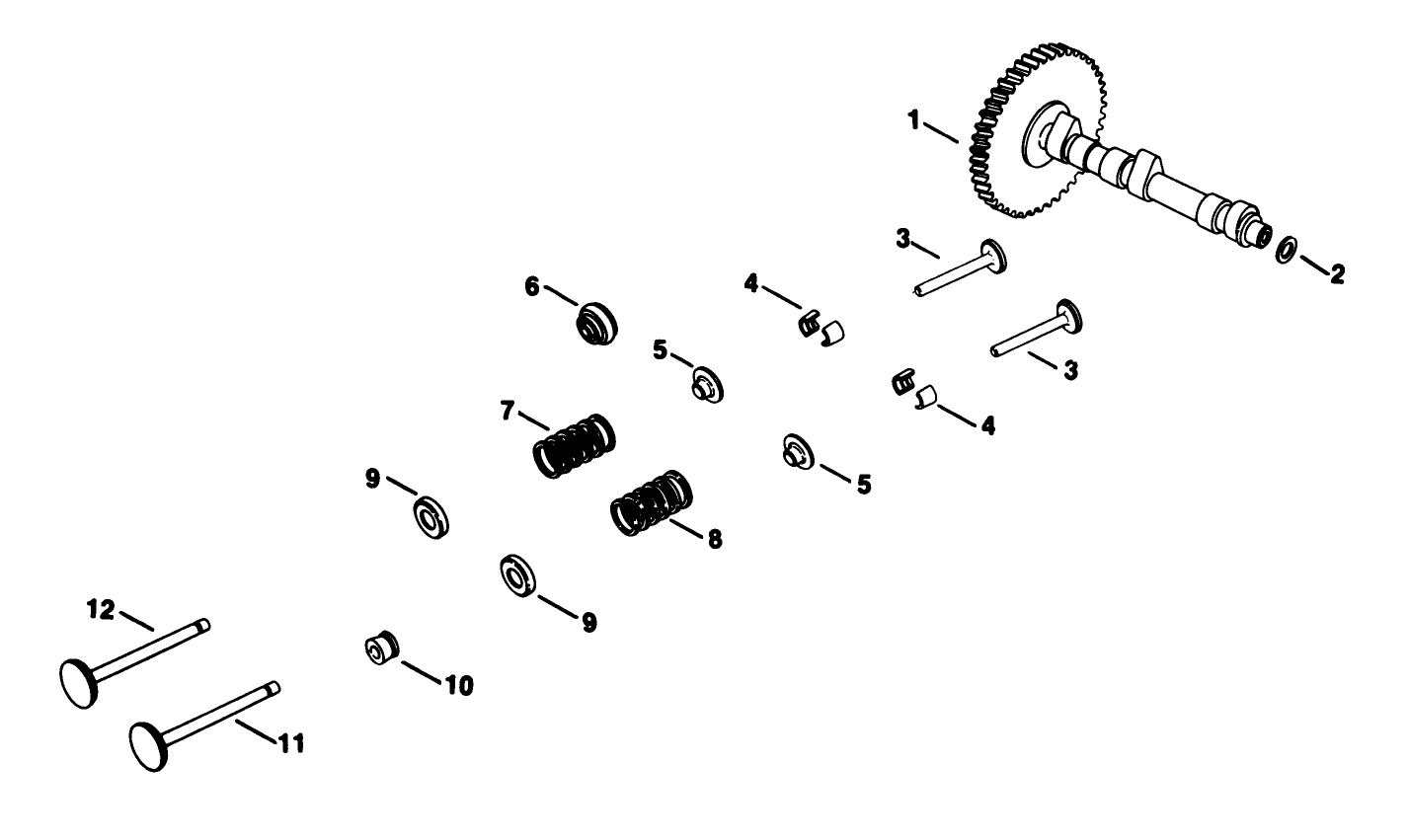Camshaft & Valves-Engine Kohler Model No. Kt17qs Type No. 24324 (continued)
