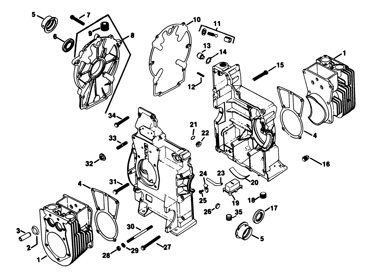 Crankcase-Engine Kohler Model No. Kt17qs Type No. 24324 (continued)