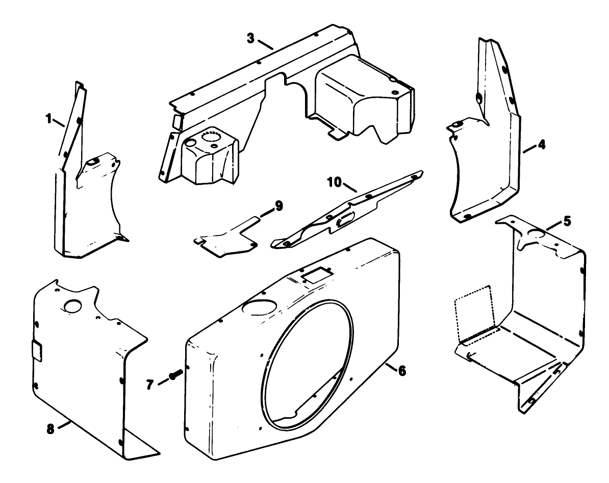 Baffles & Shroud-Engine Kohler Model No. Kt17qs Type No. 24324