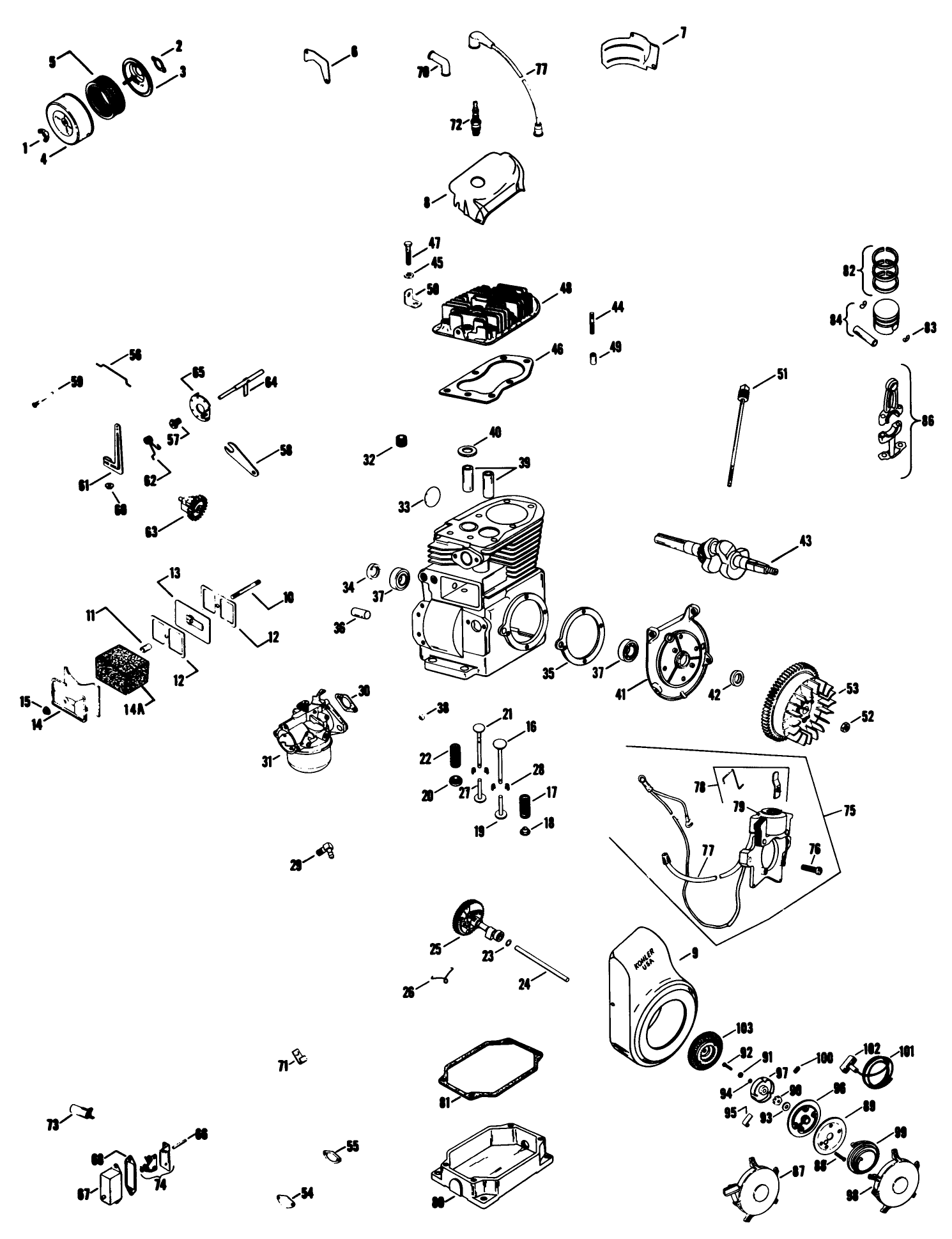 Engine Kohler Model No. K161t Spec. No. 281283j