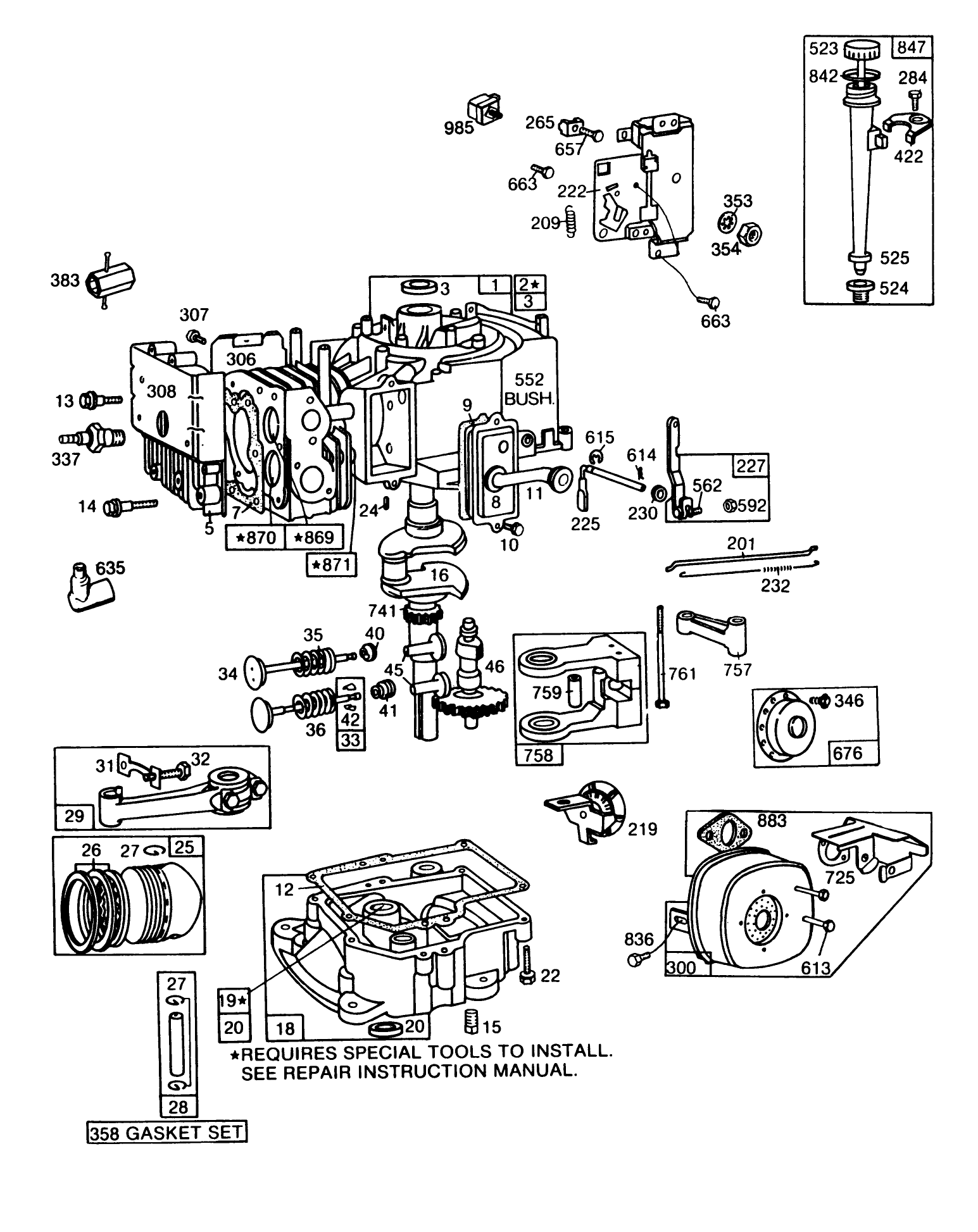 Engine 8 H.p. Briggs & Stratton Model No. 193707-0152-01