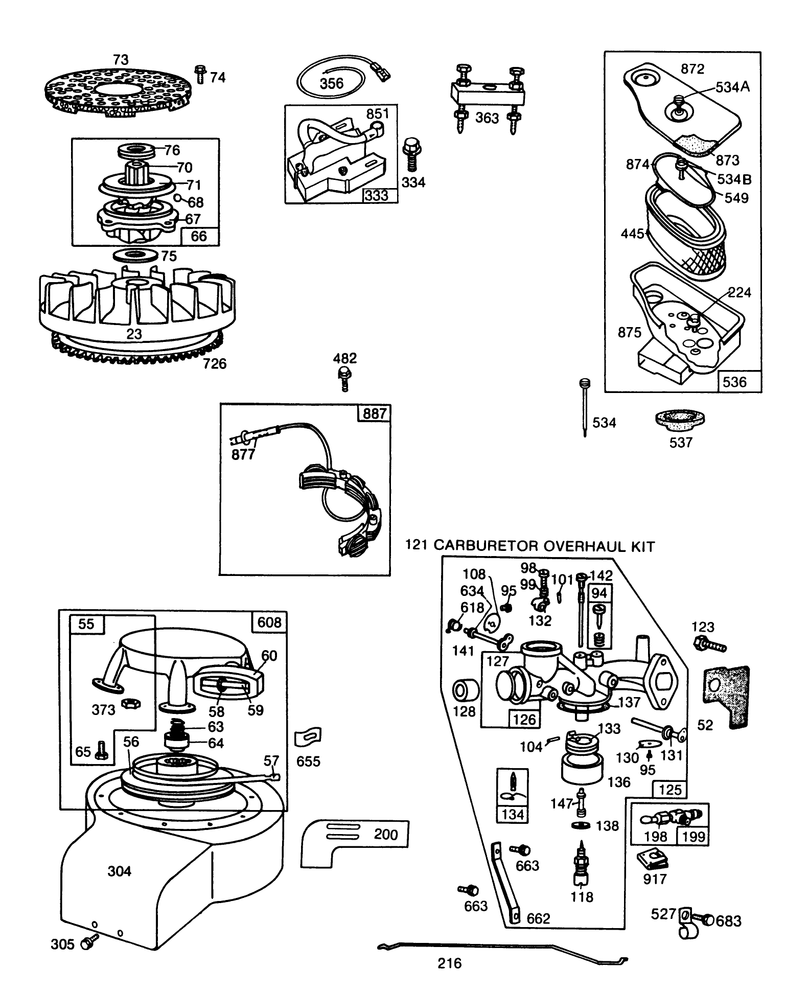 Engine 8 H.p. Briggs & Stratton Model No. 193707-0152-01 (continued)